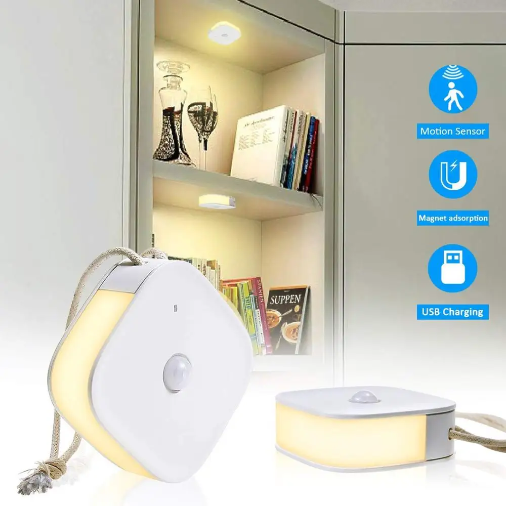  portable wireless USB rechargeable table lamp Smart motion induction custom kids LED Night