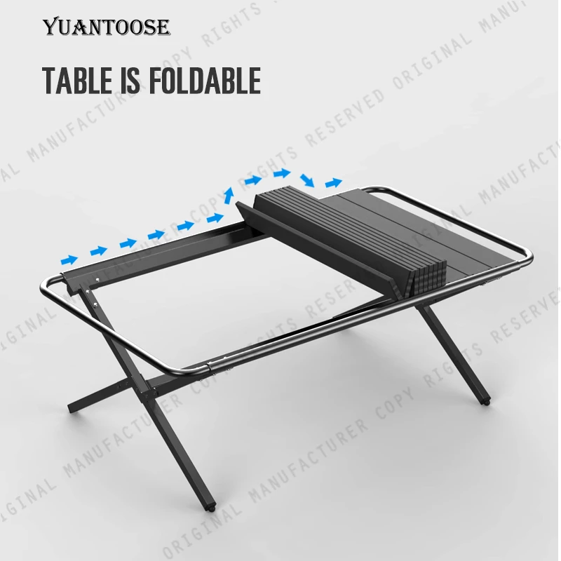 Yuantoose Portable Storage Foldable Camping Garden Vintage Outdoor Table Picnic Folding Egg Roll Aluminum Folding Table