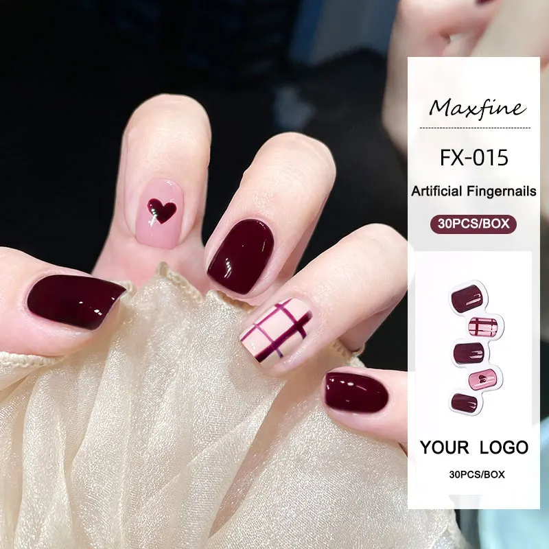 Оптовая продажа, накладные ногти короткой длины, индивидуальная этикетка, искусственные ногти, товары для ногтей