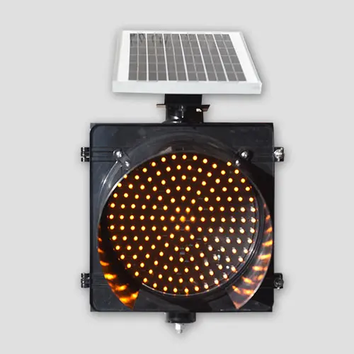 High Brightness 300mm Solar  Amber Flashing Emergency Safety Traffic Light