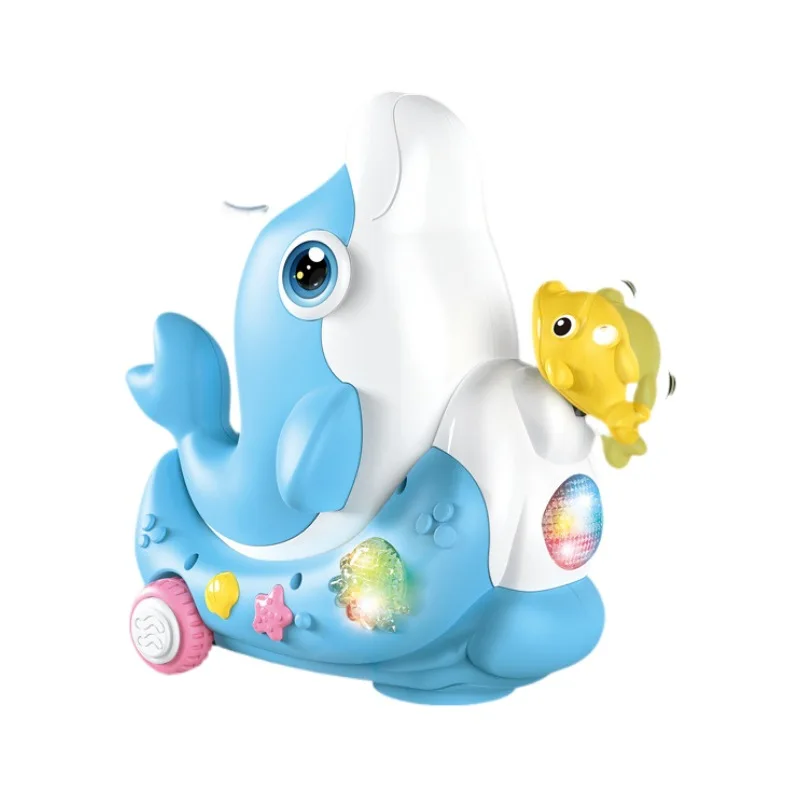 Dolphin Musical Instruments Electronic Music baby Toys Electric Blowing Ball Dolphin with colorful light and music