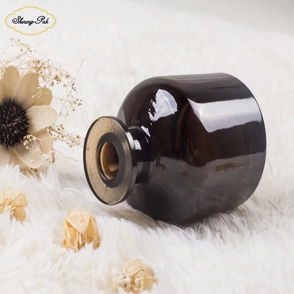 Luxury Empty 300Ml Cylinder Green Best Scent Atomiser Reed Diffuser Glass Bottle