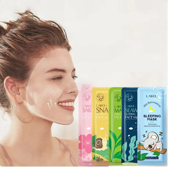 LAIKOU 15pcs Moisturizing Facial Mask Hydrating Sleeping Face Sheet Masks Repairing & Nourishing Night Face Mask Skin Care