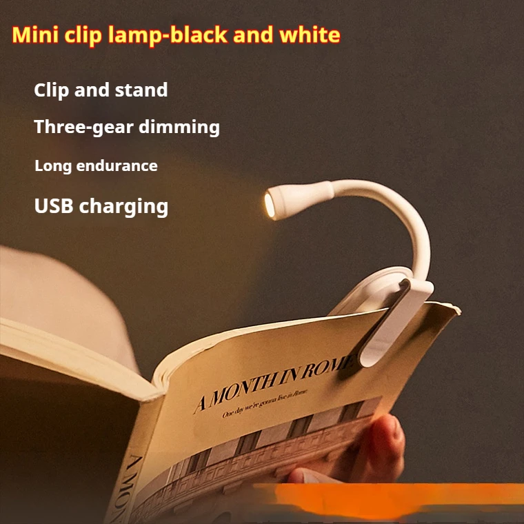 Hot Sale 360 Degree Rotation LED Desk Lamp Portable Mini Clip Light USB Rechargeable Clip-on Lamp for Reading in Bed