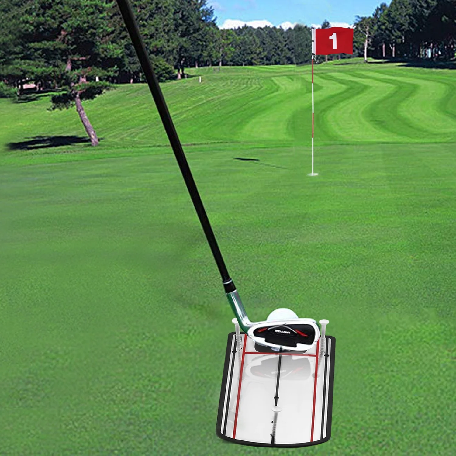 12x6 Inches Travel-size Golf Putting Alignment Mirror, Golf Swing Training Aids