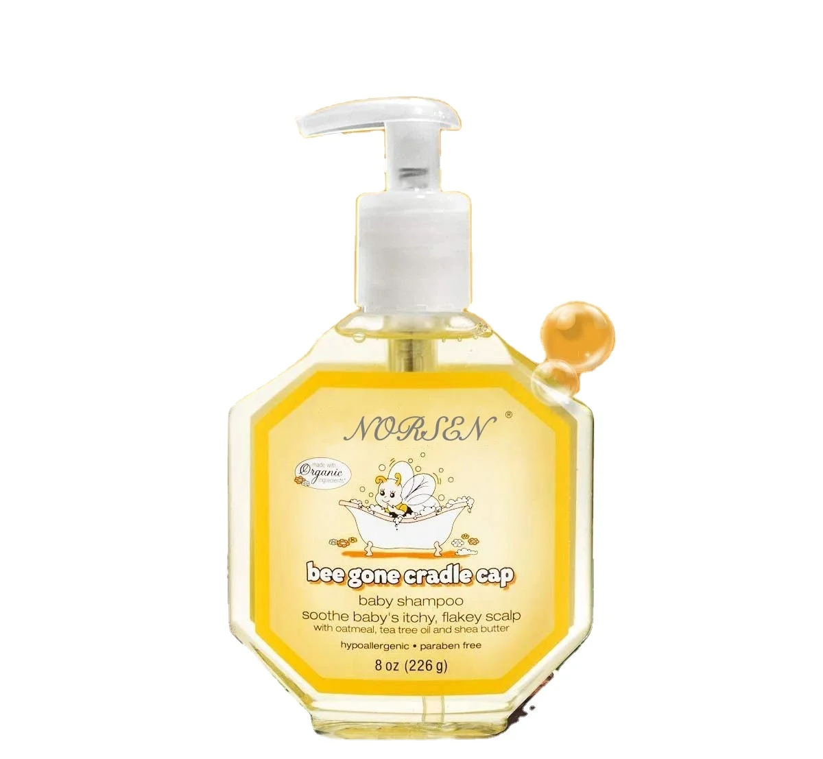 Factory Natural Organic  Gone Cradle Cap Natural Baby Foaming Shampoo for newborns