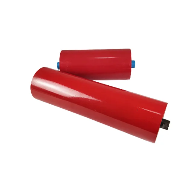 Industrial Outdoor Belt Conveyor Carbon Steel Carrying Idler Roller