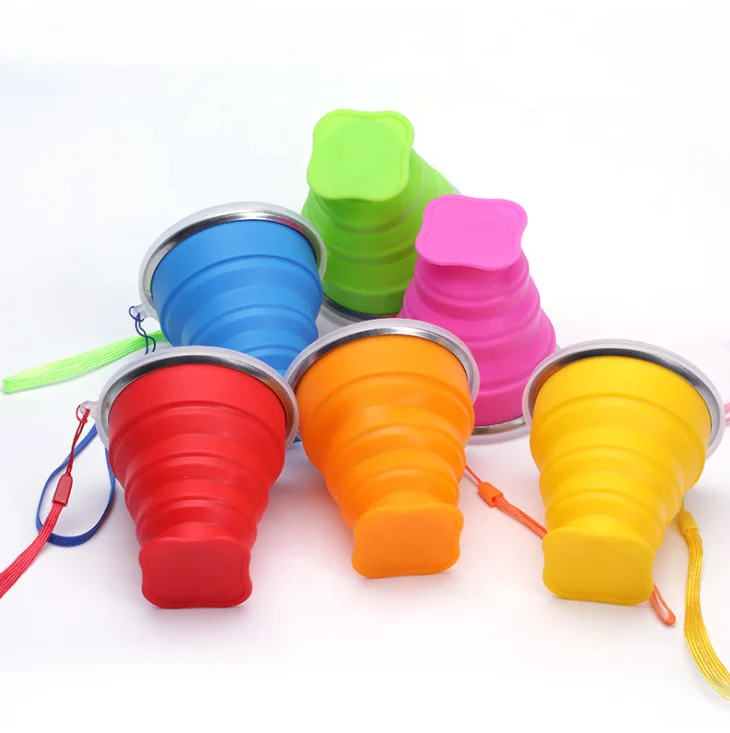 Creative outdoor Silicone portable Multifunctional folding water cup