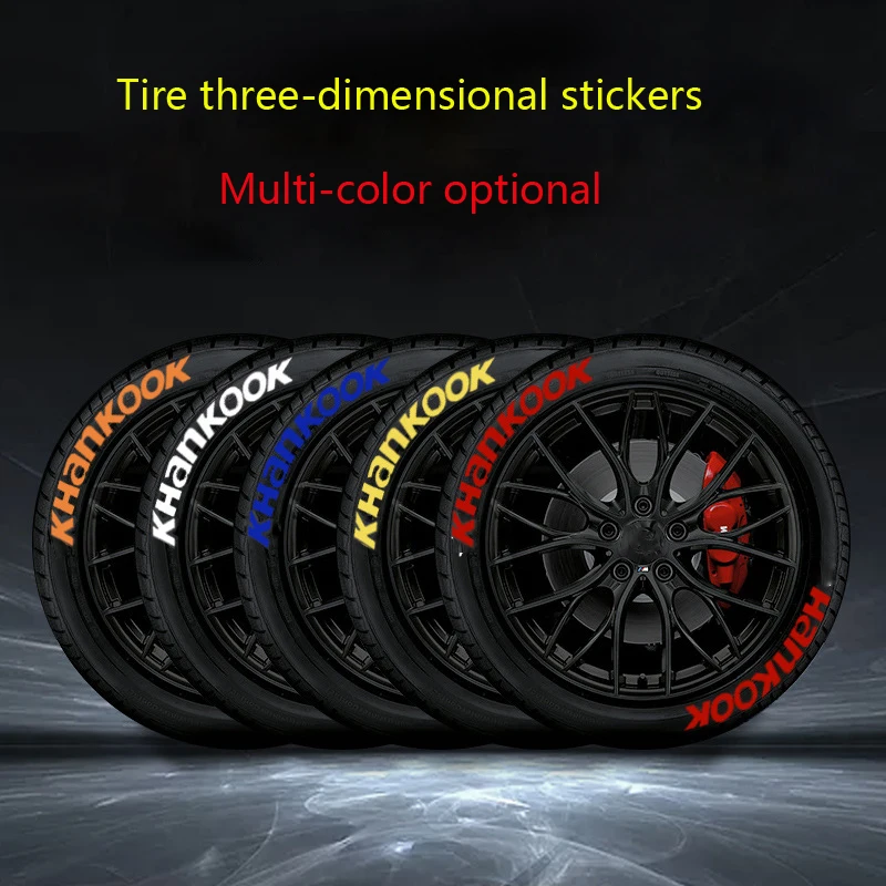 Custom Universal Waterproof Wheel Decoration Tyre A-Z0-9 English Letter DIY Tire Lettering Sticker For Car