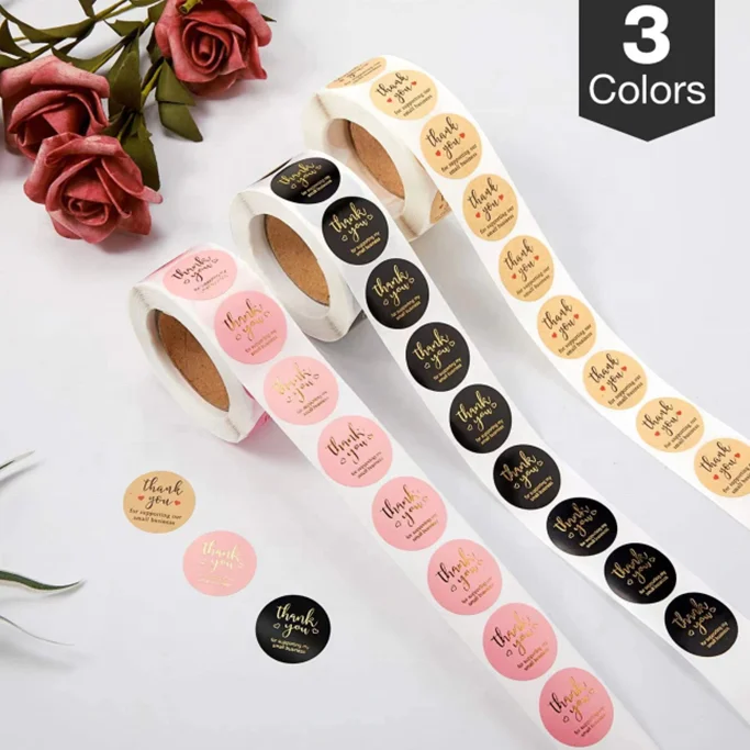 Custom waterproof PVC kraft paper roll round label sticker roll