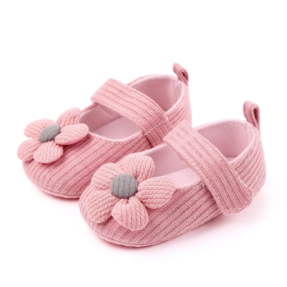 Spring 0-1 years old kids shoes wool flower princess baby shoes soft bottom non-slip toddler shoes