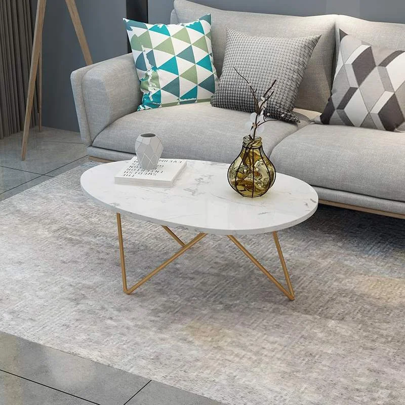 Modern luxury balcony leisure small apartment round marble coffee tea table