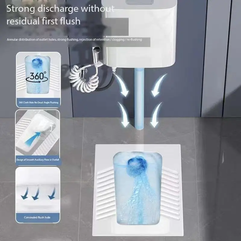 Bathroom squat toilet floor-standing ceramic squat toilet WC with flush squat toilet