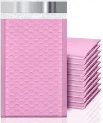 [USA Warehouse] Small Durable Padded Envelopes Coral Red, Shipping Bubble Mailing/ Packaging/ Delivery Bags, Bubble Mailers