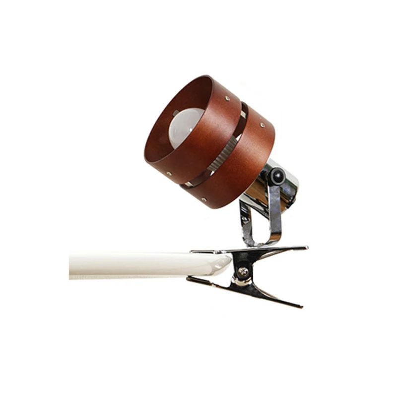 Solid wood Japanese desk LED bedside bedroom book shelf lamp learning work E14