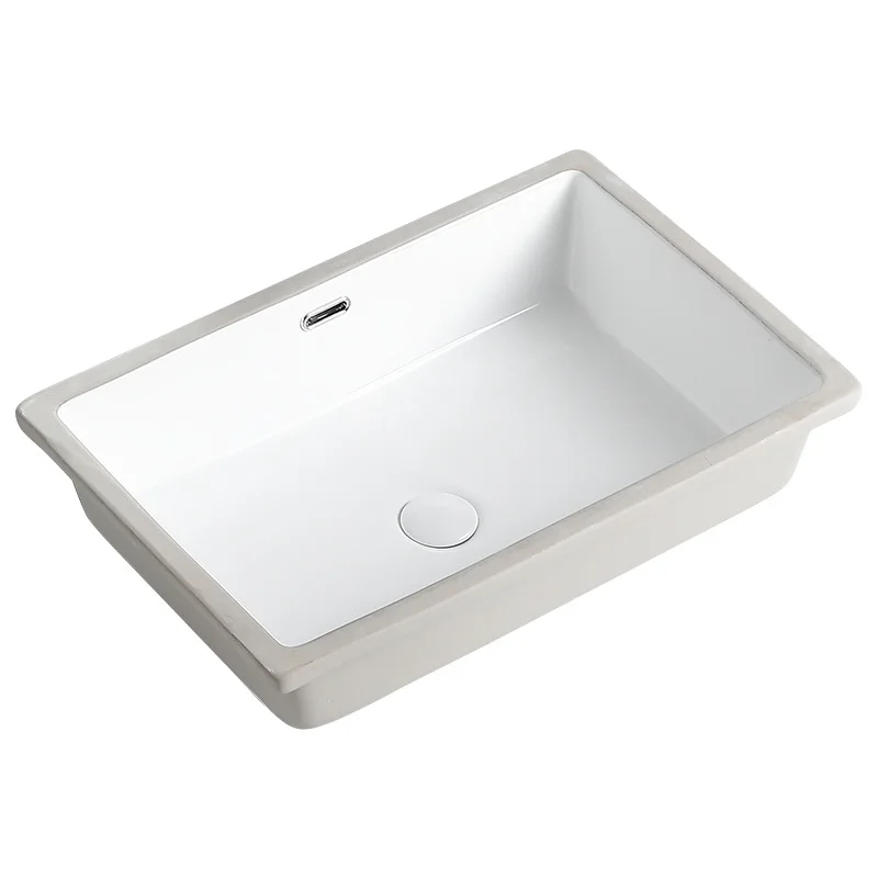 Large Size Large Capacity Flat Square Drop-in Sink Ceramic Embedded Wash Basin Single Basin Face Washing at Home Stone Basin