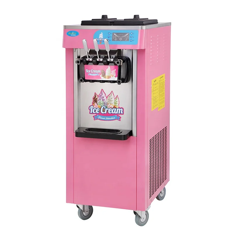 Factory direct sale commercial ice cream machine automatic summer 20L/H 2+1 flavors ice cream machine