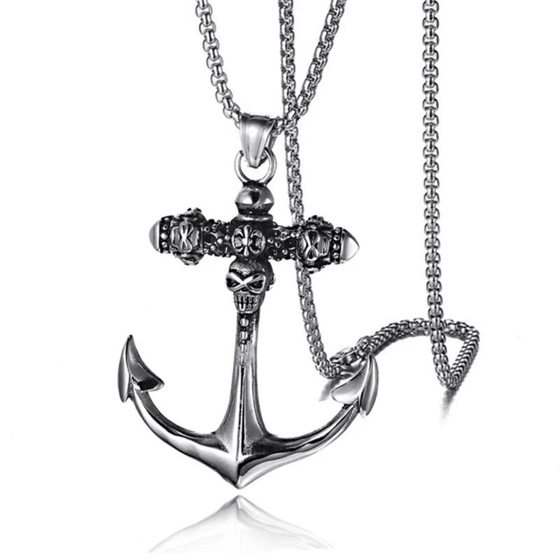 2024 New Arrival Stainless Steel Chain Necklace Alloy Cross Pendant Necklaces Vintage Necklace for Men