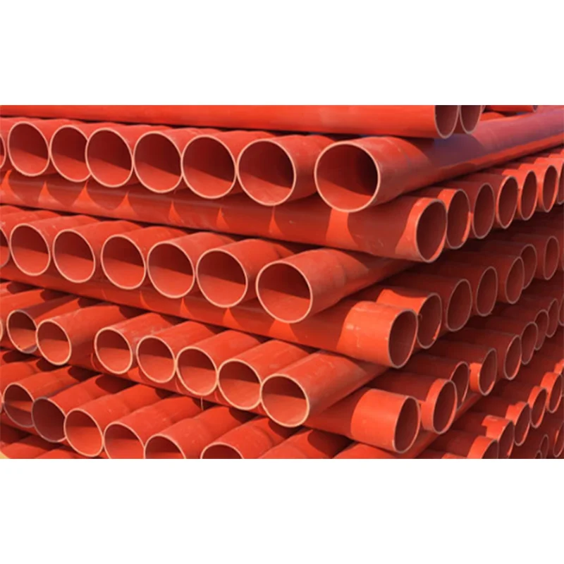 Customized Size Length Orange Smooth Engineering Cable Protective CPVC Power Pipe Plumbing Fittings Moulded Processed CPVC