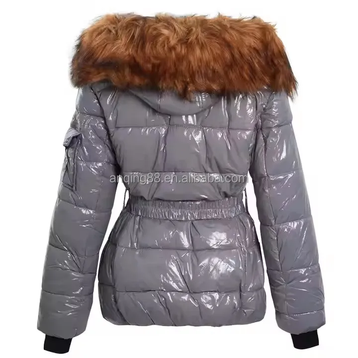 latest design fashionable thick shiny winter duck down jacket for womens girls bomber coats&outwears