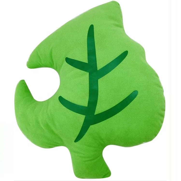 Sublimation print custom you creative design soft stuffed Green leaves plush toy pillow