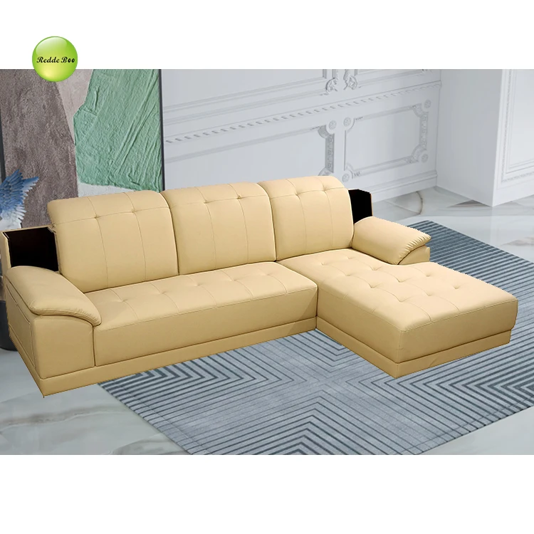 Russia leather l shaped sofa, Modern Leather Sofa Set Sectional Living Room Sofas