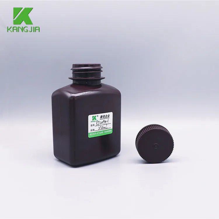 250 мл Высококачественная пластиковая бутылка с реагентом HDPE винтовой крышкой Герметичная используется в лаборатории