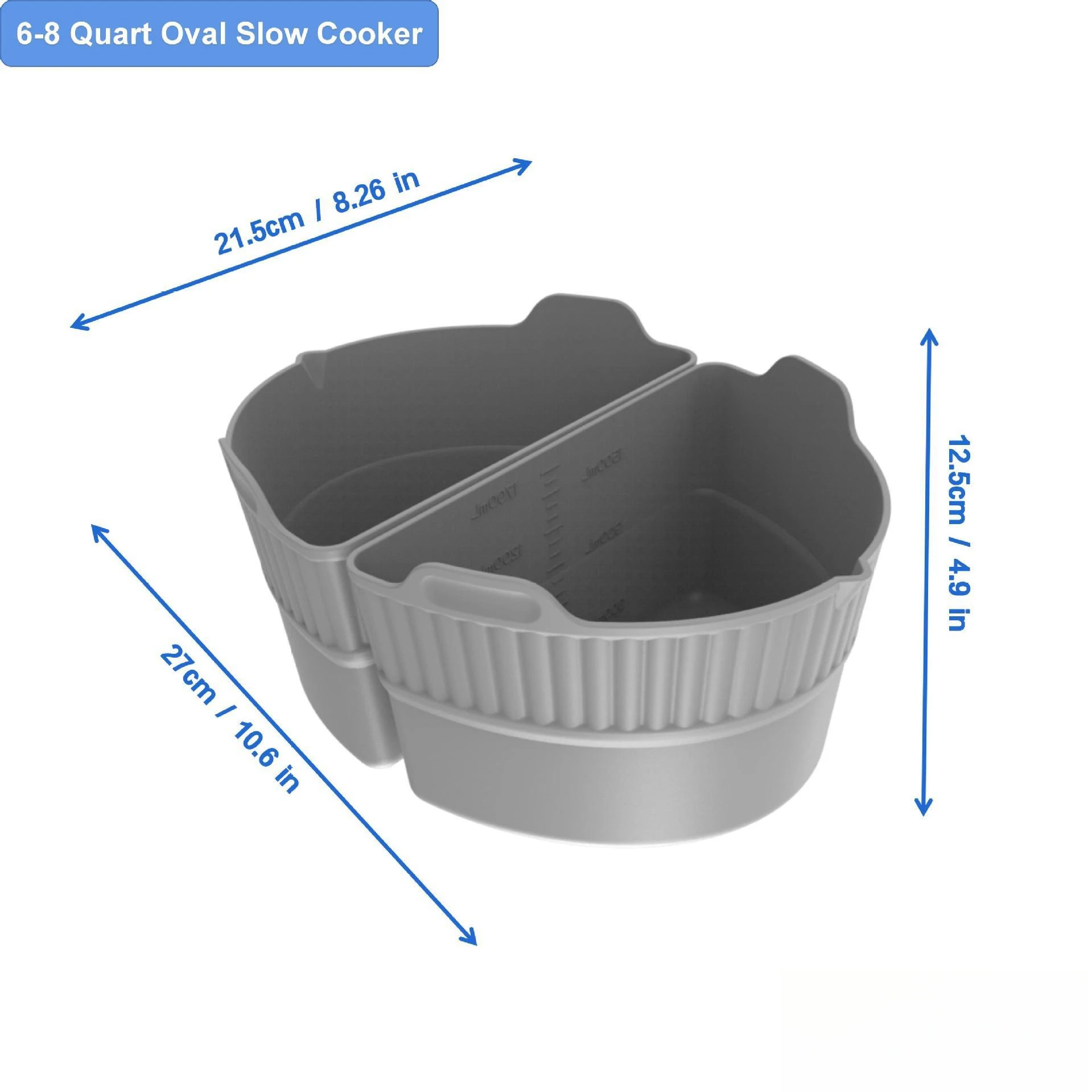 4 in 1 Dual Triple bpa free reusable silicone insert dishwasher safe slow cooker divider liner for crockpot slow cooker