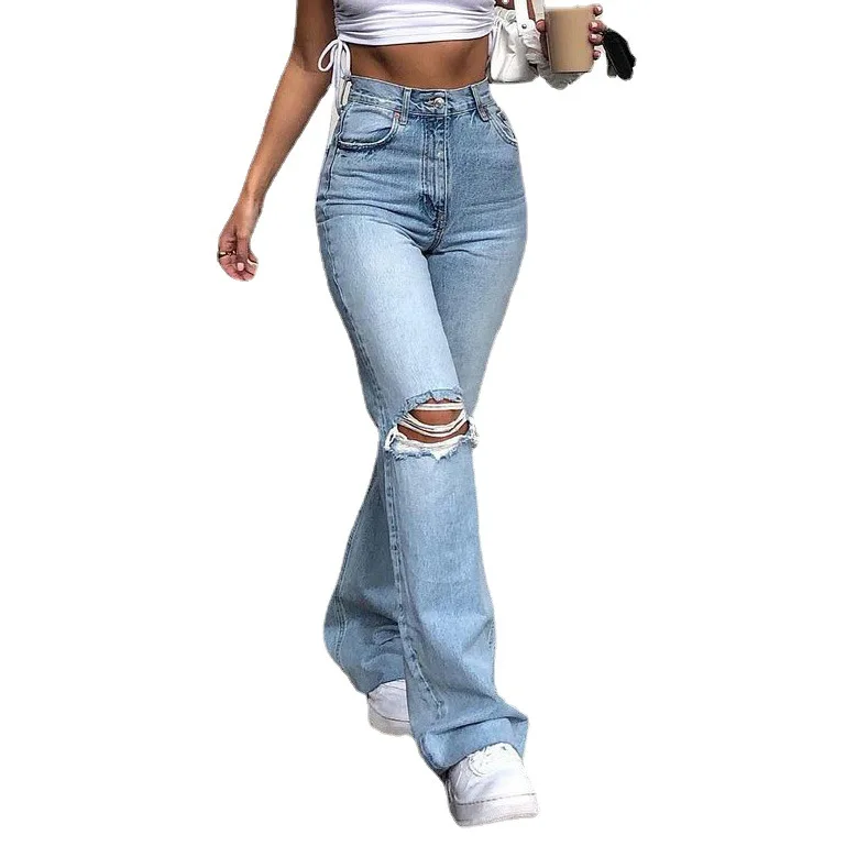 2022 hot korea jeans women denim high waist stretch jeans women