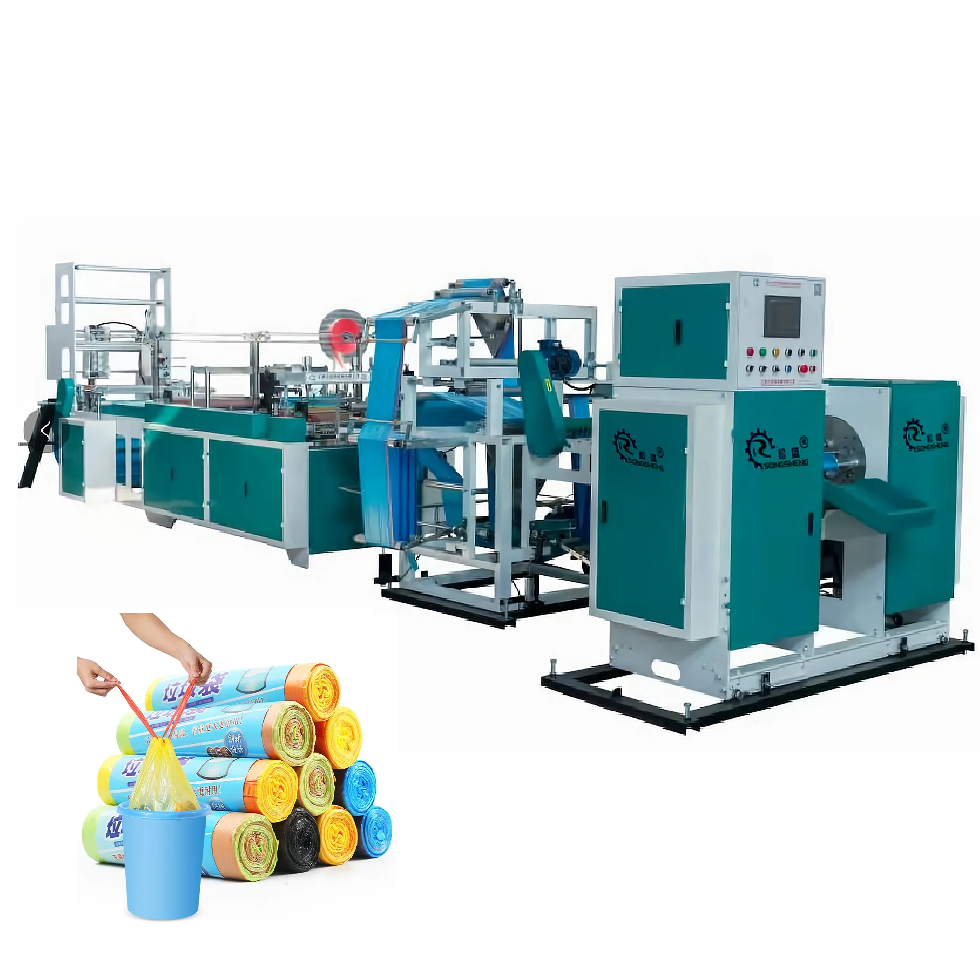Drawstring Rolling Garbage Bag Trash Bag Making Machine for Plastic T Shirt Bags Wholesale Shopping Plastic Machine General