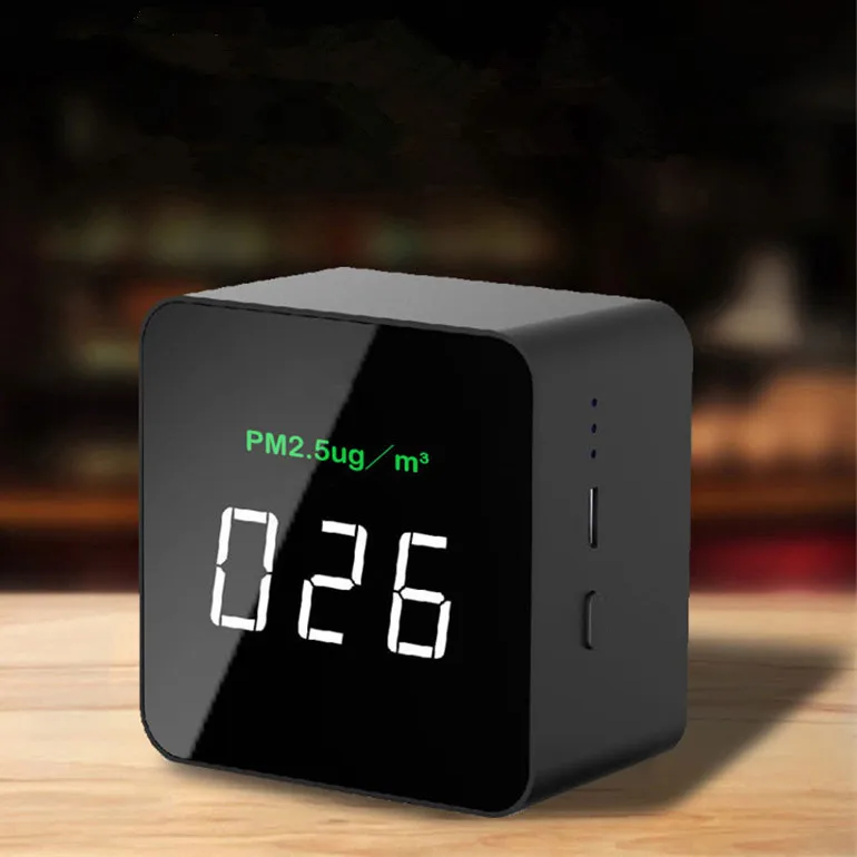 OEM Factory black fixed indoor air quality monitor digital lcd pm2.5 pm10 air/gas monitor/ fo detector Carbon Dioxide ppm CO2