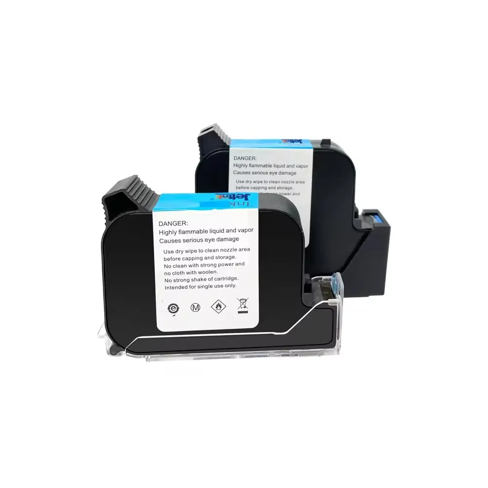 TIJ 2.5 42ML Handheld Inkjet Printer Packing Coding Machine with Refilled Black Ink HP 2580 Solvent Ink Cartridge
