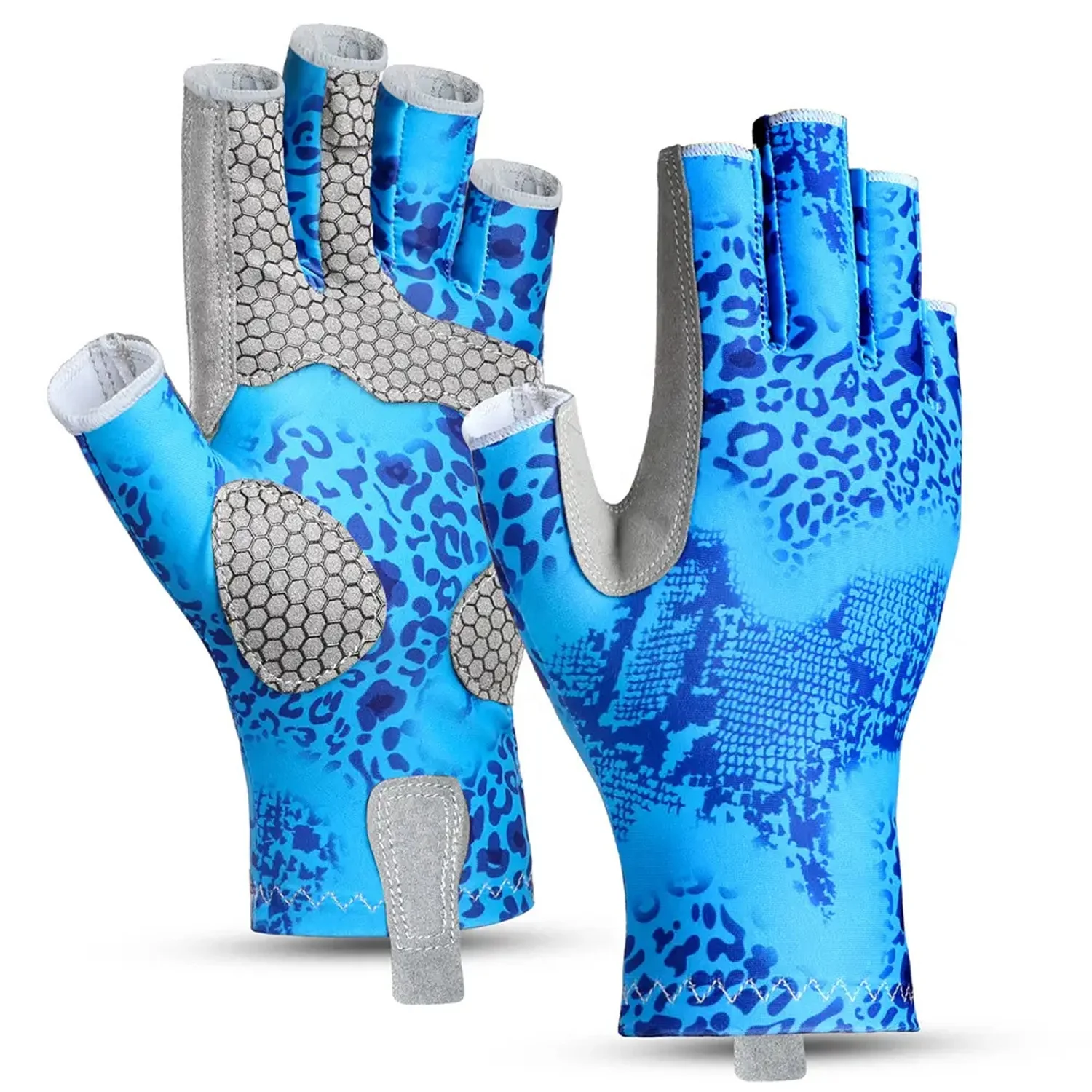 High Quality Custom Wholesale OEM Fishing Sun Protection UV 50+ Kayaking Sailing Yachting Padding Canoeing Rowing Hiking Gloves