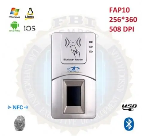 
HF7000 Capacitive USB Bluetooth Fingerprint scanner with Free SDK FBI Certificated Fingerprint Scanner For Government Elections