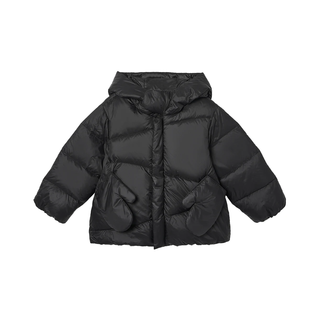 Black hoodie down jacket kids white duck down puffer jacket boys winter kids clothes