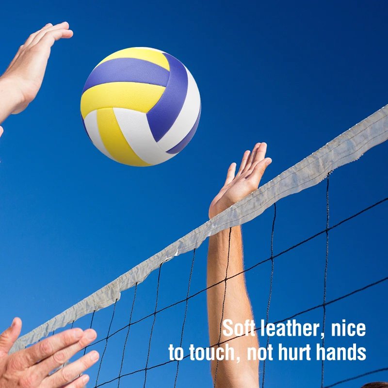 Blue and Yellow Design Classic Pu & Microfiber Thermal Bonded Volleyball Beach Volleyball With Match Quality