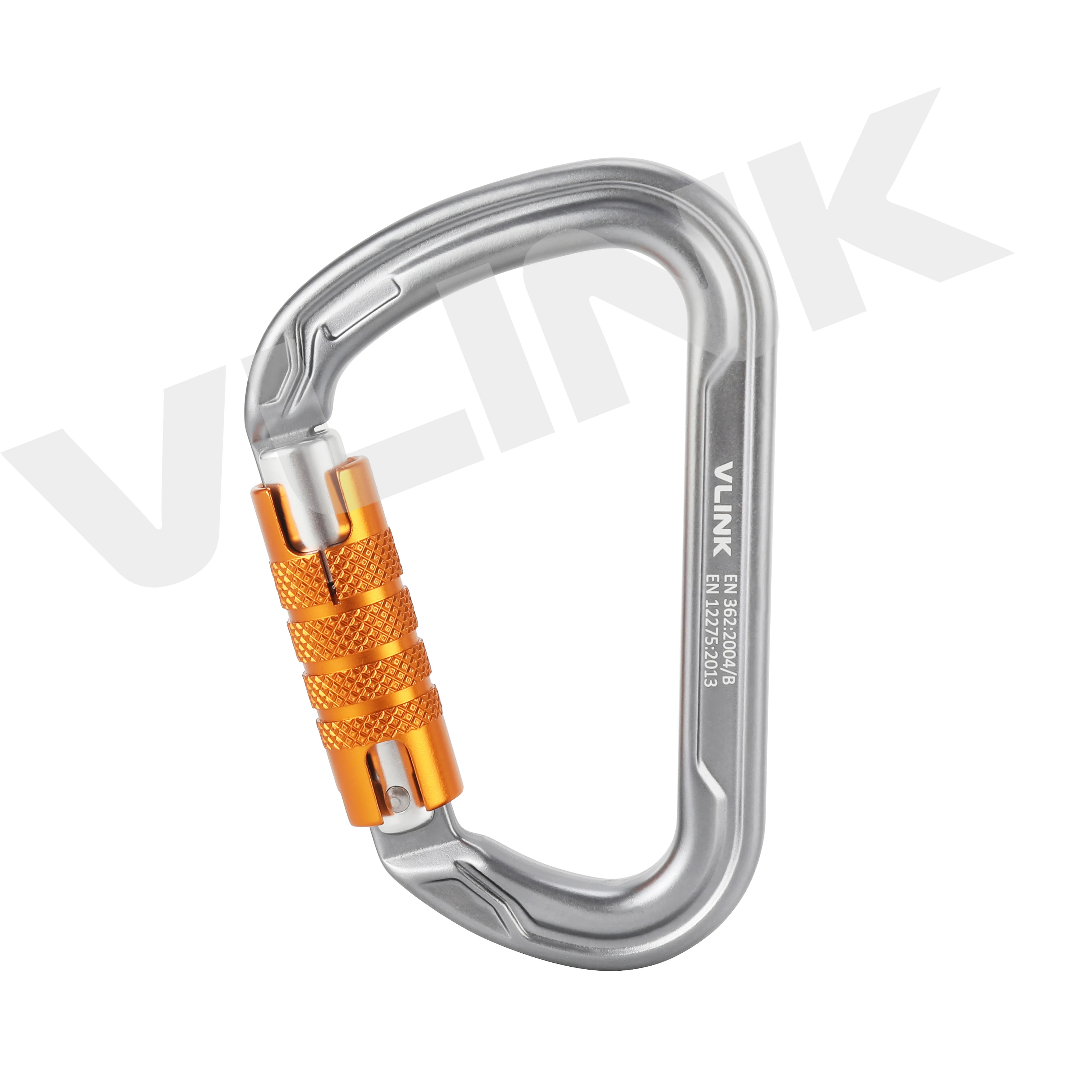 Lightweight Twist Lock CE Certified 30KN Double Action Auto Locking Climbing Carabiner