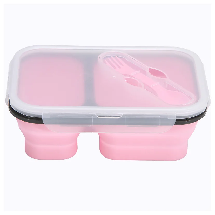 Bento Lunch Box 2 Compartment Durable food storage container collapsible lunch box containers