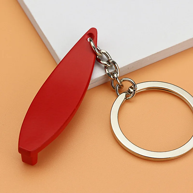 Custom Logo Surfboard Bottle Opener Keychain Sports Surfboard Metal Keyring Wholesale Surfing Promotional Gifts