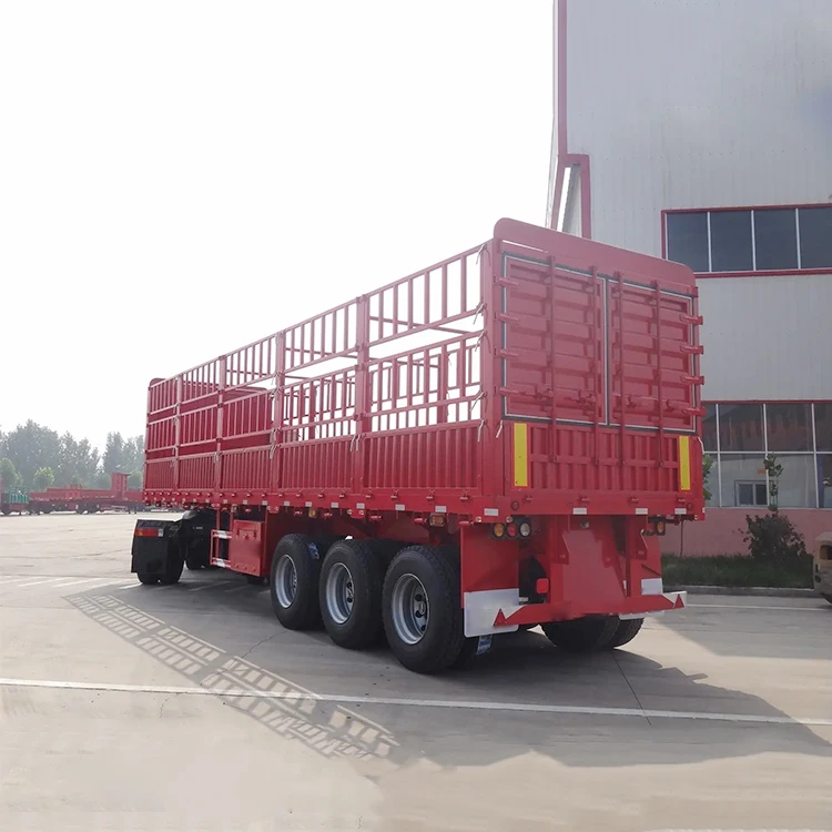 Heavy Duty 3 Axles 60 Tons 40ft Side Wall Fence Cargo Semi Truck Trailer