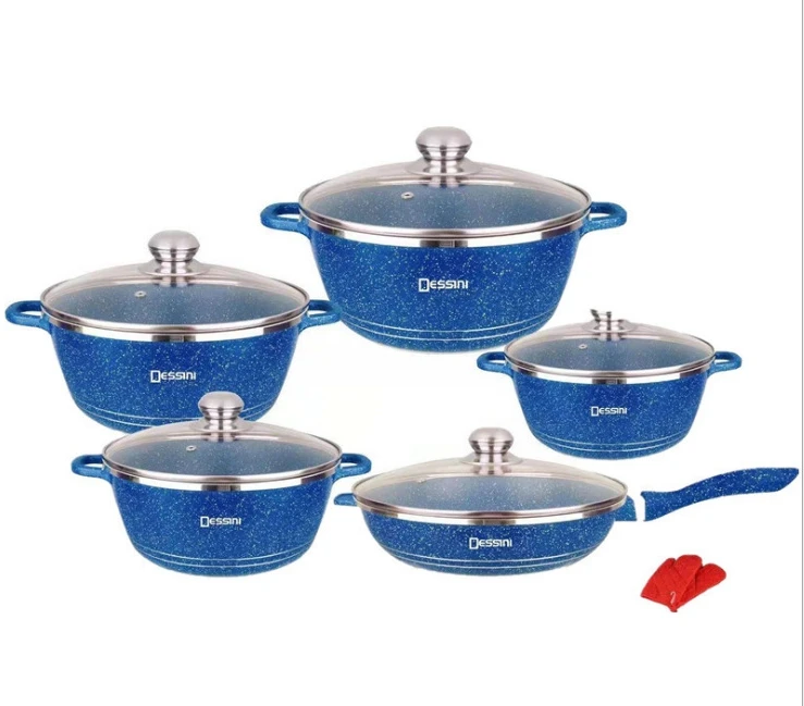 Household Kitchen Supplies Marble Deep Pot Non-stick Cookware Aluminium With Lid 12 Pc Cookware Sets - Buy Marble Deep Pot,Non-s