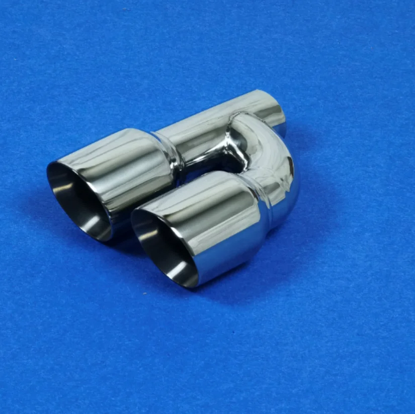 89mm H style Double Outlet Car Exhaust Muffler Pipe car tail throat Tail Pipe Exhaust