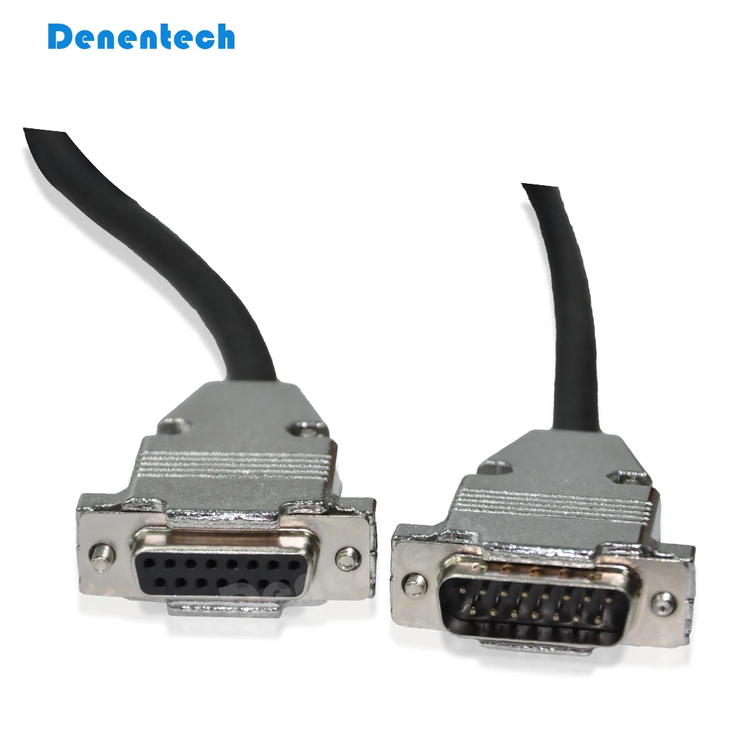 Hot Selling 15P Dual rows cable d-sub male to female D-SUB db9 rs232 cables for PCB