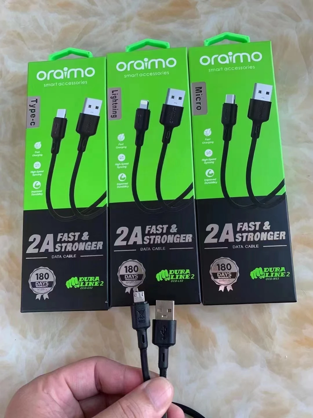 Africa Hot Selling 2A Fast Charging Type C Cable UK Plug Dual USB Original Travel Mobile Phone Charger Set For Oraimo