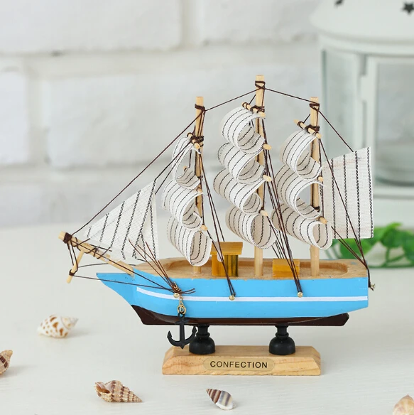 Wholesale Mediterranean Home Decorative Wooden Craft Boat