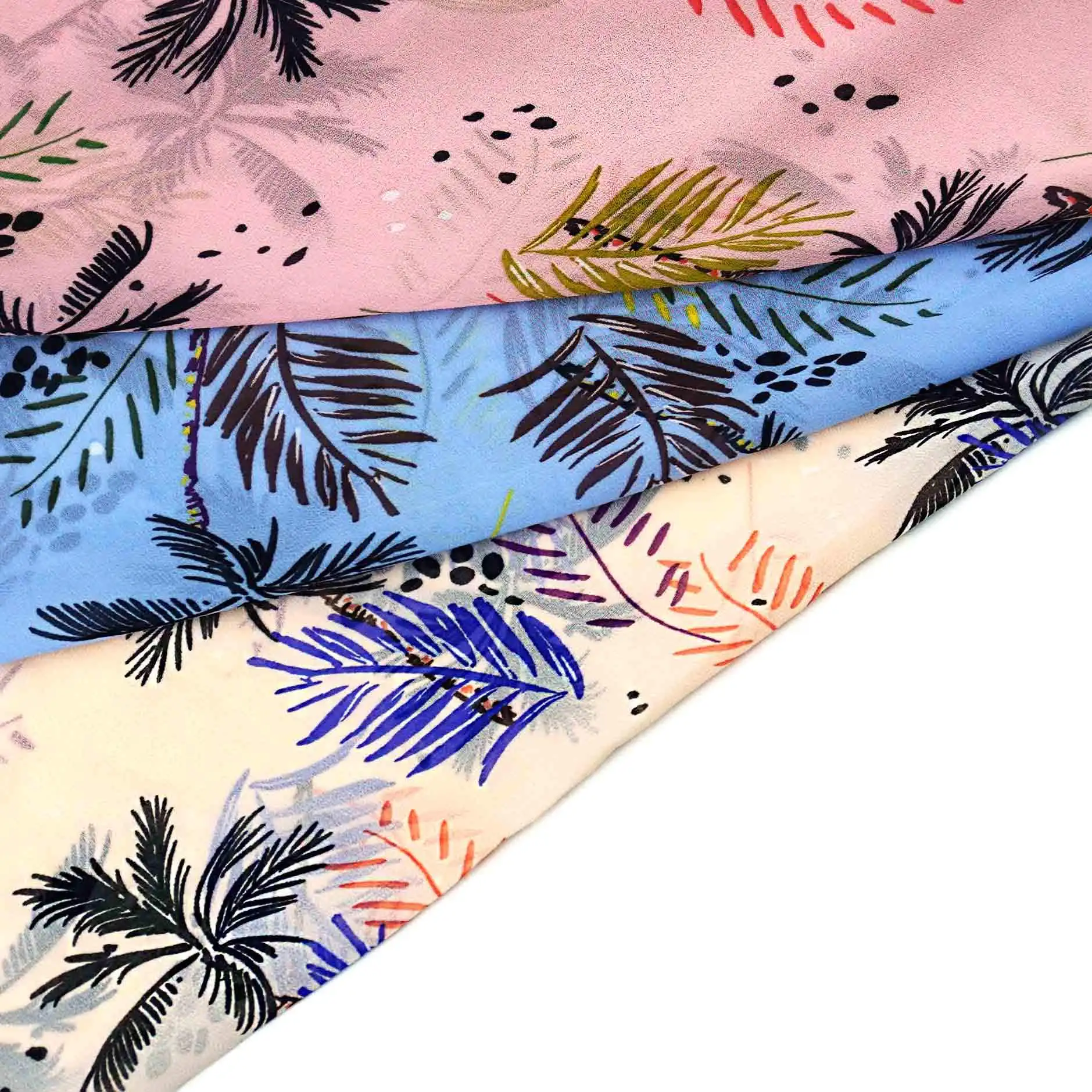 100 Polyester Custom Print Recycled Crepe Fabric Polyester Woven Printed Fabric 100% Chiffon Fabric Rolls 600D