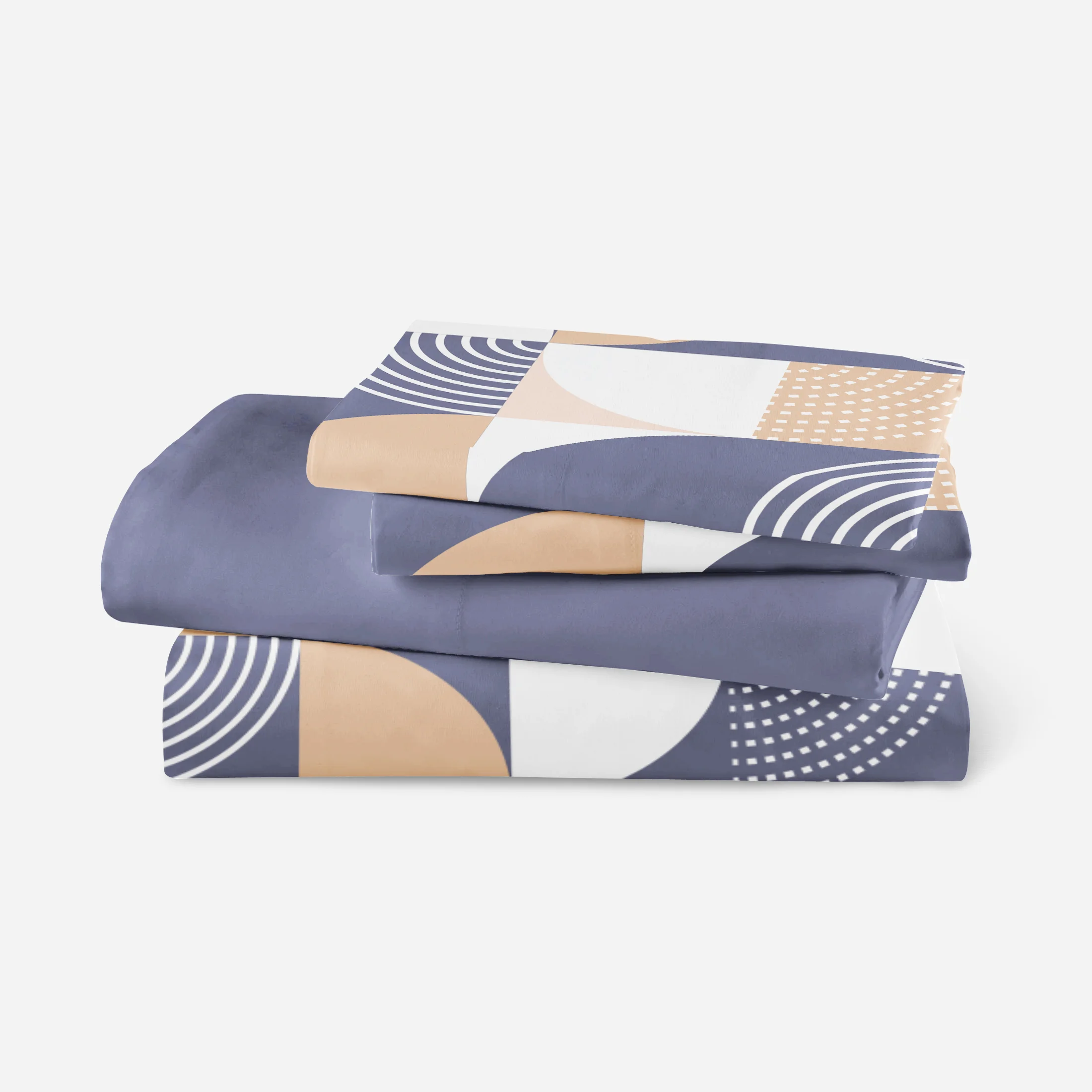 Wholesale Bed Sheets manufacturers HomeTextile Flat Sheet Geometric Printed Bed Cover Soft Bedsheet