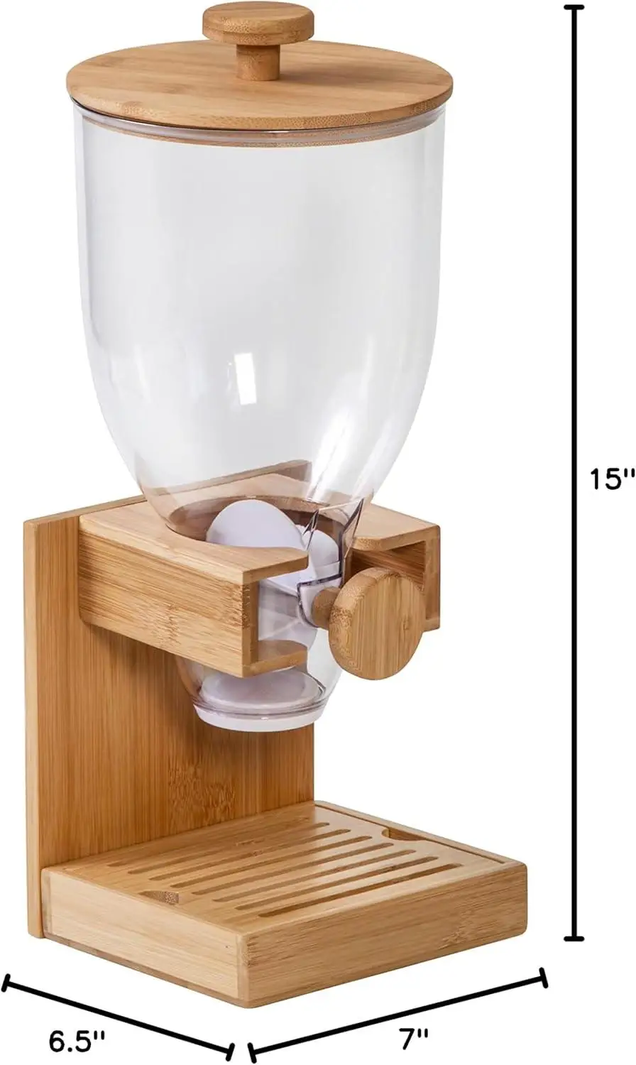 custom 7.5 liter cereal food container storage set countertop glass cereal dispenser bamboo with dispensers
