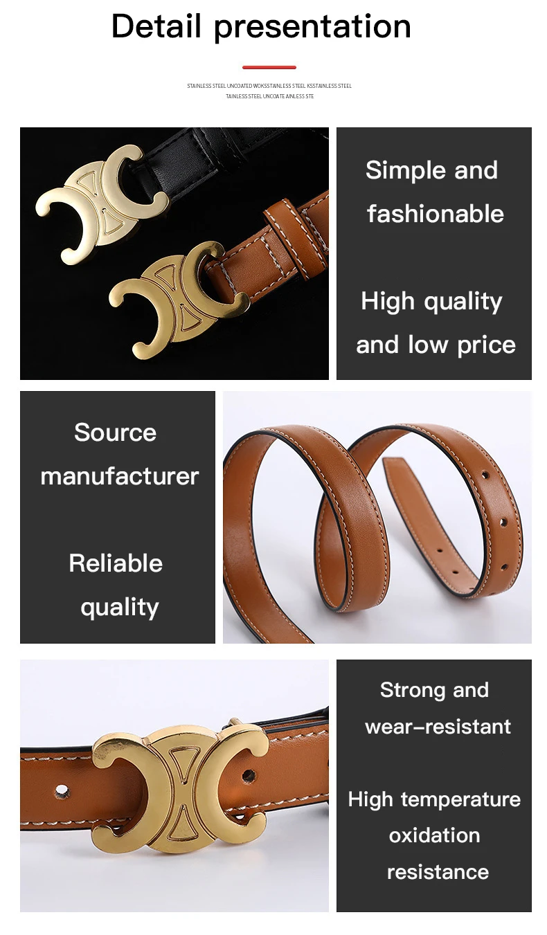 Double C belt women fashion decorative belt jeans vintage women waist belt for dresses