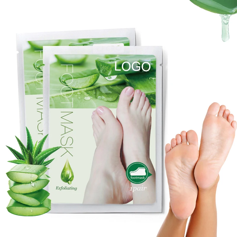 Wholesale Aloe Collagen Foot Peeling Mask Mascarilla Para Pies Skin Care Products Peel Off Footmask Moisturising Feet Peel Mask